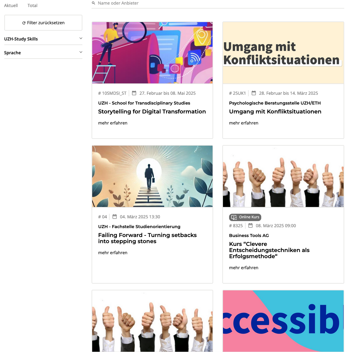 Place Holder Events Kurse